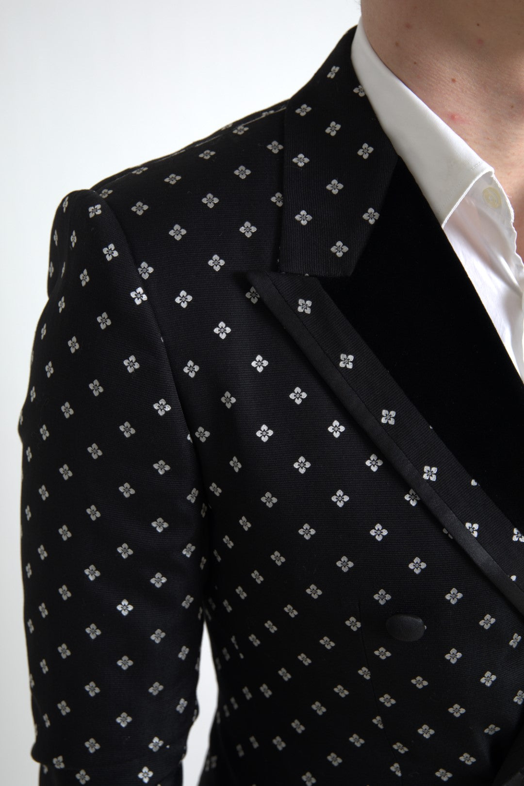 Dolce & Gabbana Eleganter, geometrisch gemusterter, schmaler Blazer