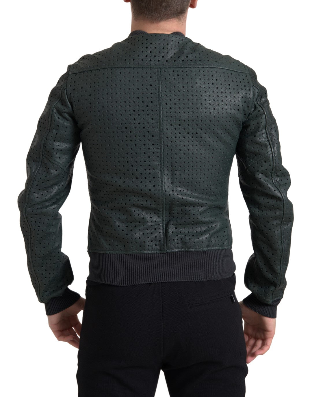 Dolce &amp; Gabbana Emerald Green Goatskin Bomber Jacket