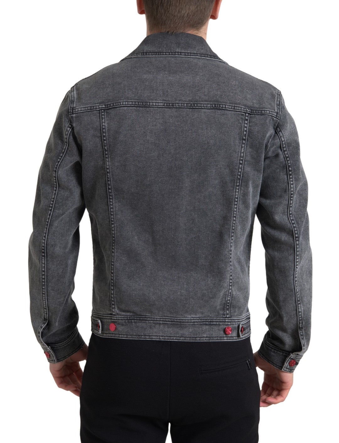 Dolce & Gabbana Elegante graue Stretch-Denim-Jacke