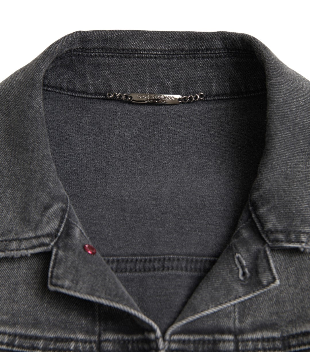 Dolce & Gabbana Elegante graue Stretch-Denim-Jacke