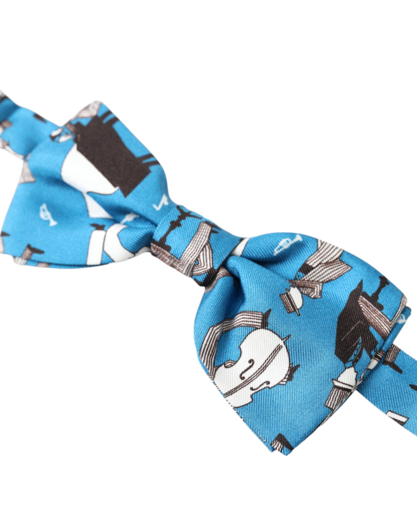 Dolce &amp; Gabbana Elegant Blue Silk Jazz Club Bow Tie