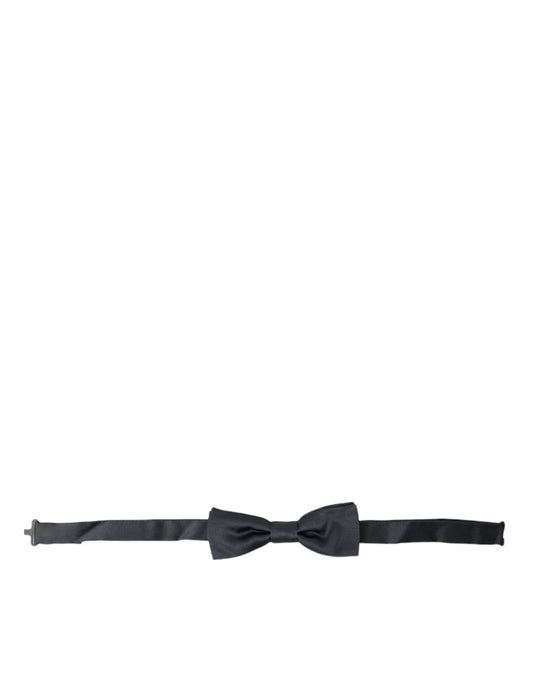 Dolce &amp; Gabbana Elegant anthracite gray silk bow tie