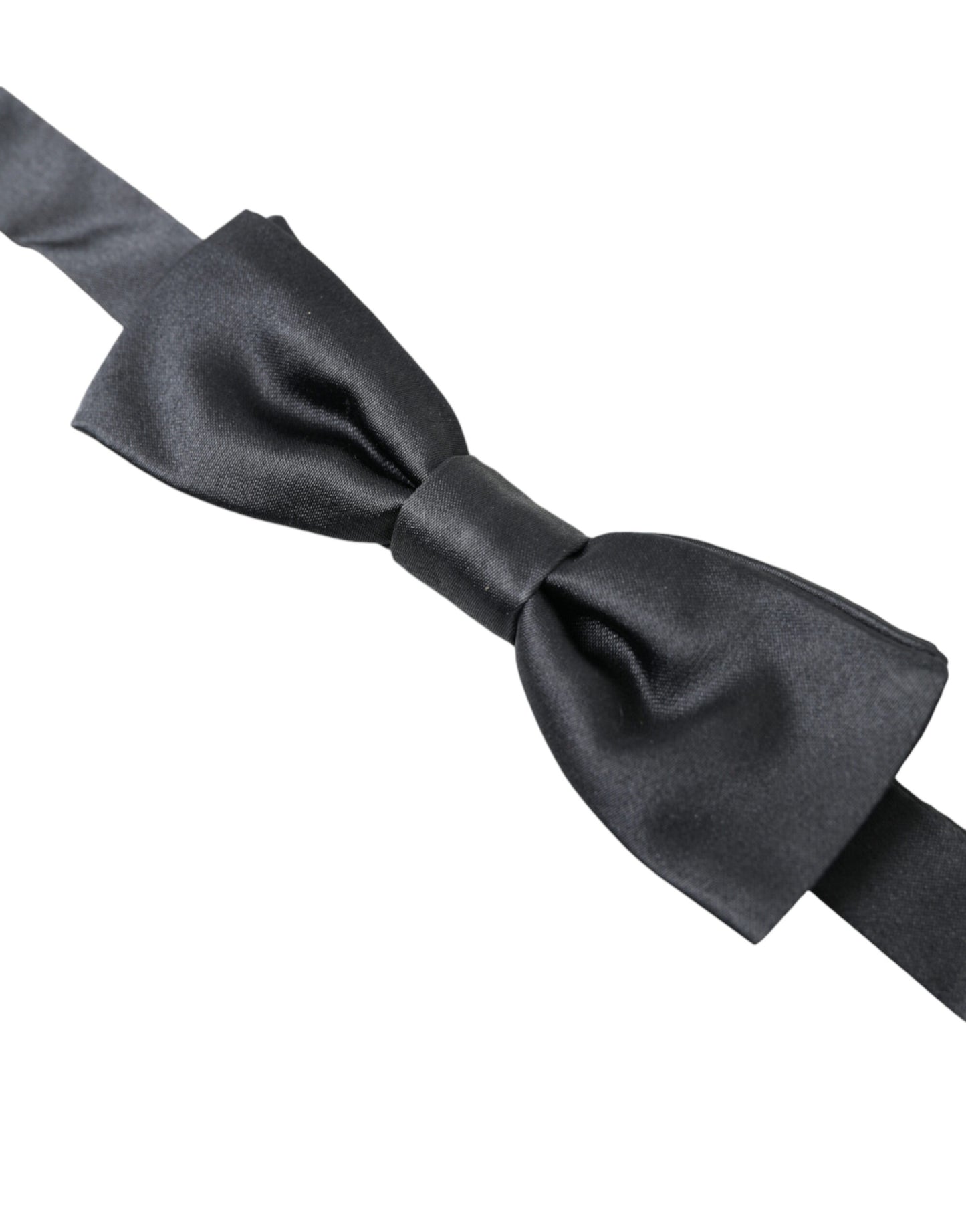 Dolce &amp; Gabbana Elegant anthracite gray silk bow tie