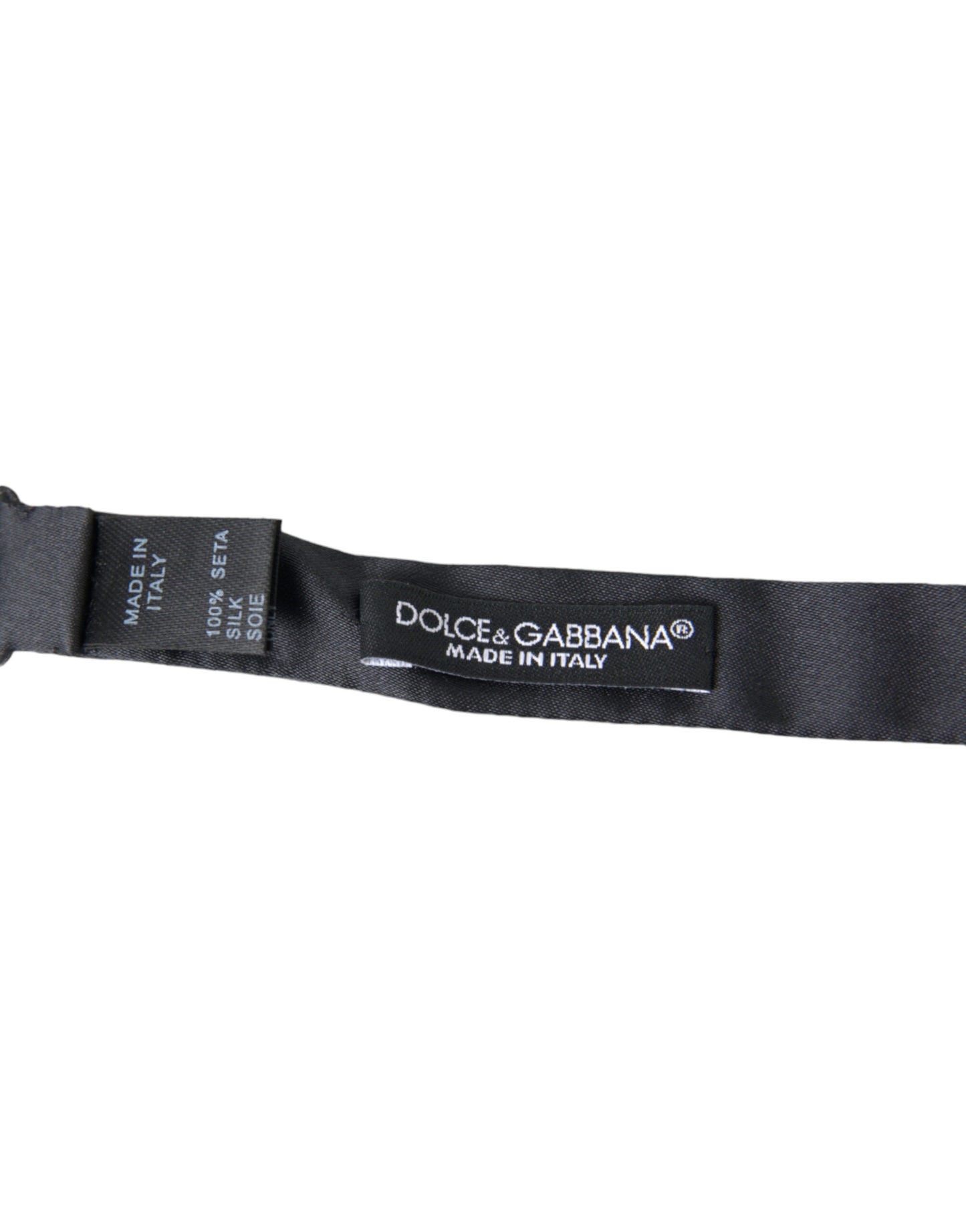 Dolce &amp; Gabbana Elegant anthracite gray silk bow tie