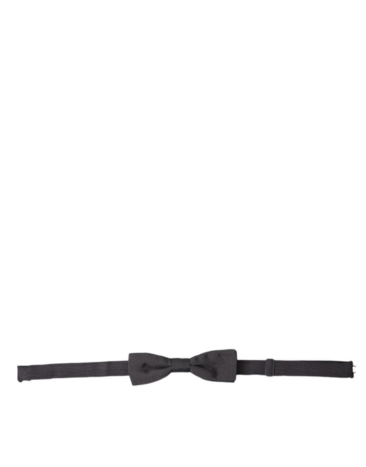 Dolce &amp; Gabbana Elegant dark grey silk bow tie