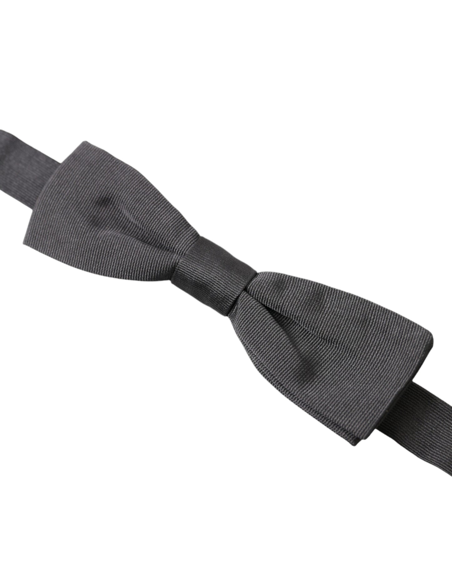 Dolce &amp; Gabbana Elegant dark grey silk bow tie