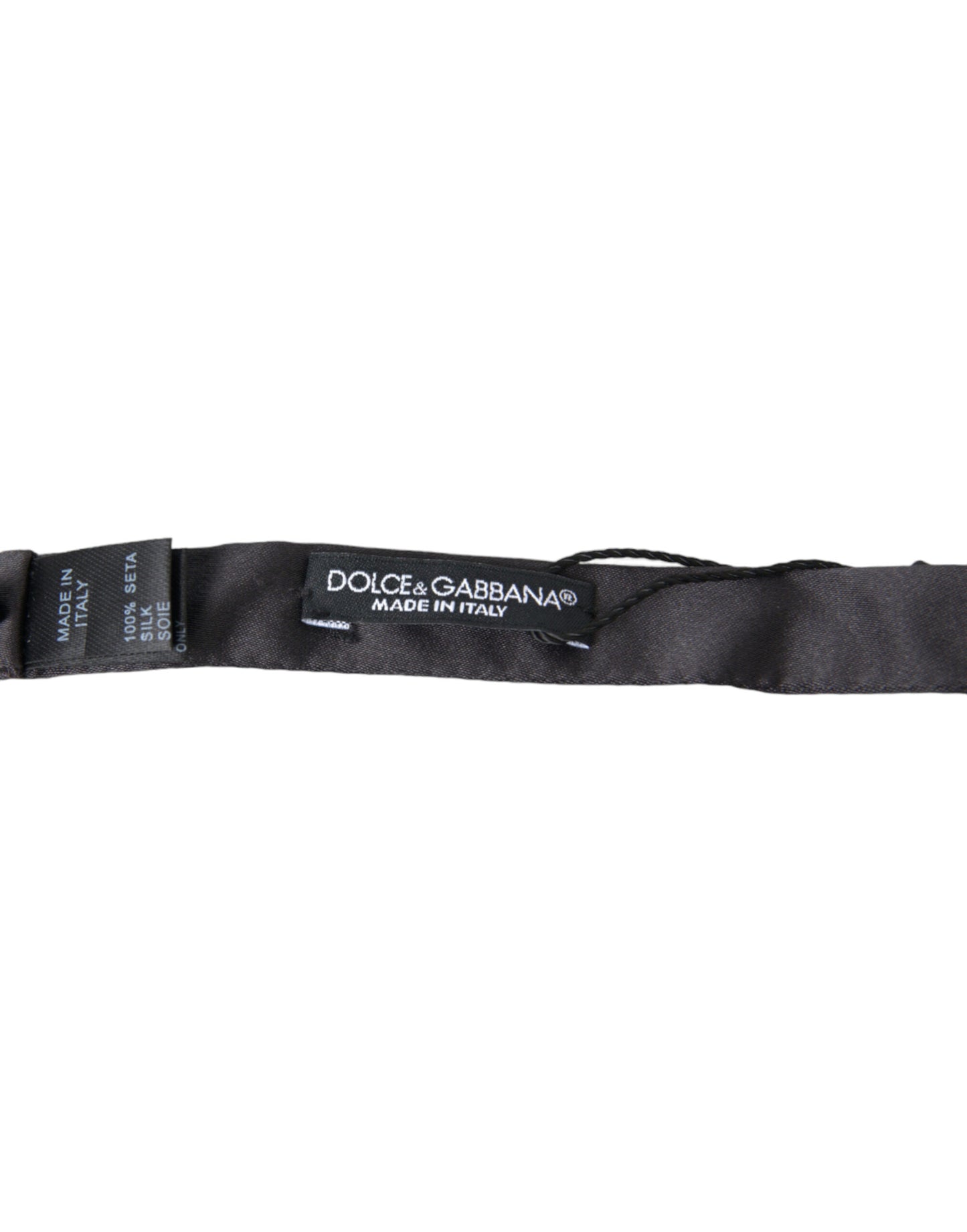 Dolce &amp; Gabbana Elegant Silk Bow Tie in Anthracite