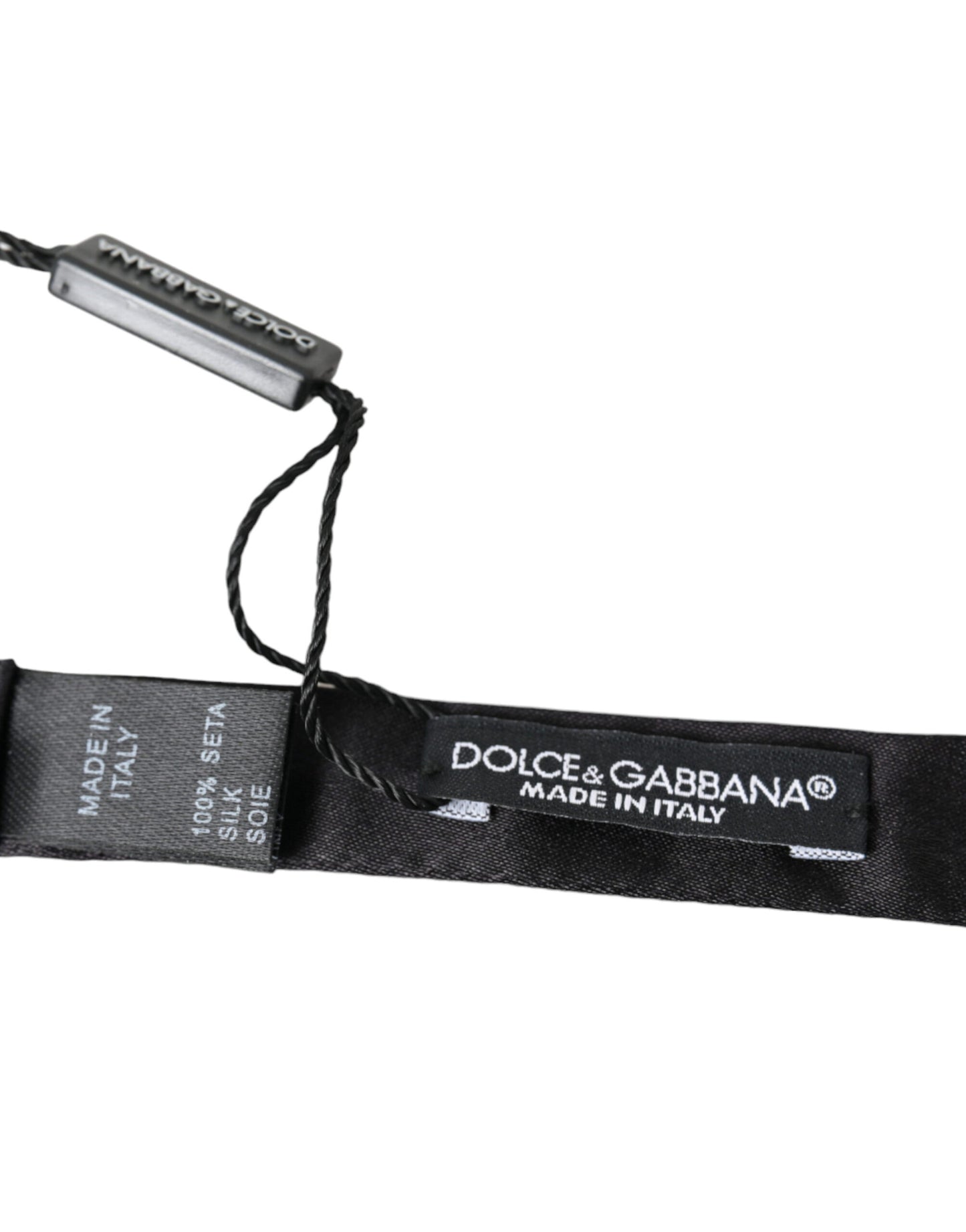 Dolce &amp; Gabbana Elegant black silk bow tie for gentleman