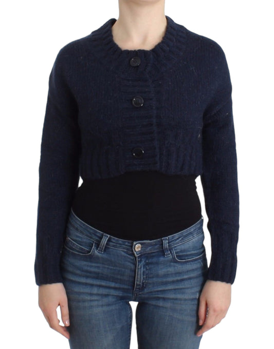 John Galliano Schicker blauer Cropped Cardigan