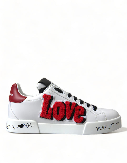 Dolce &amp; Gabbana Chic white Portofino leather sneakers