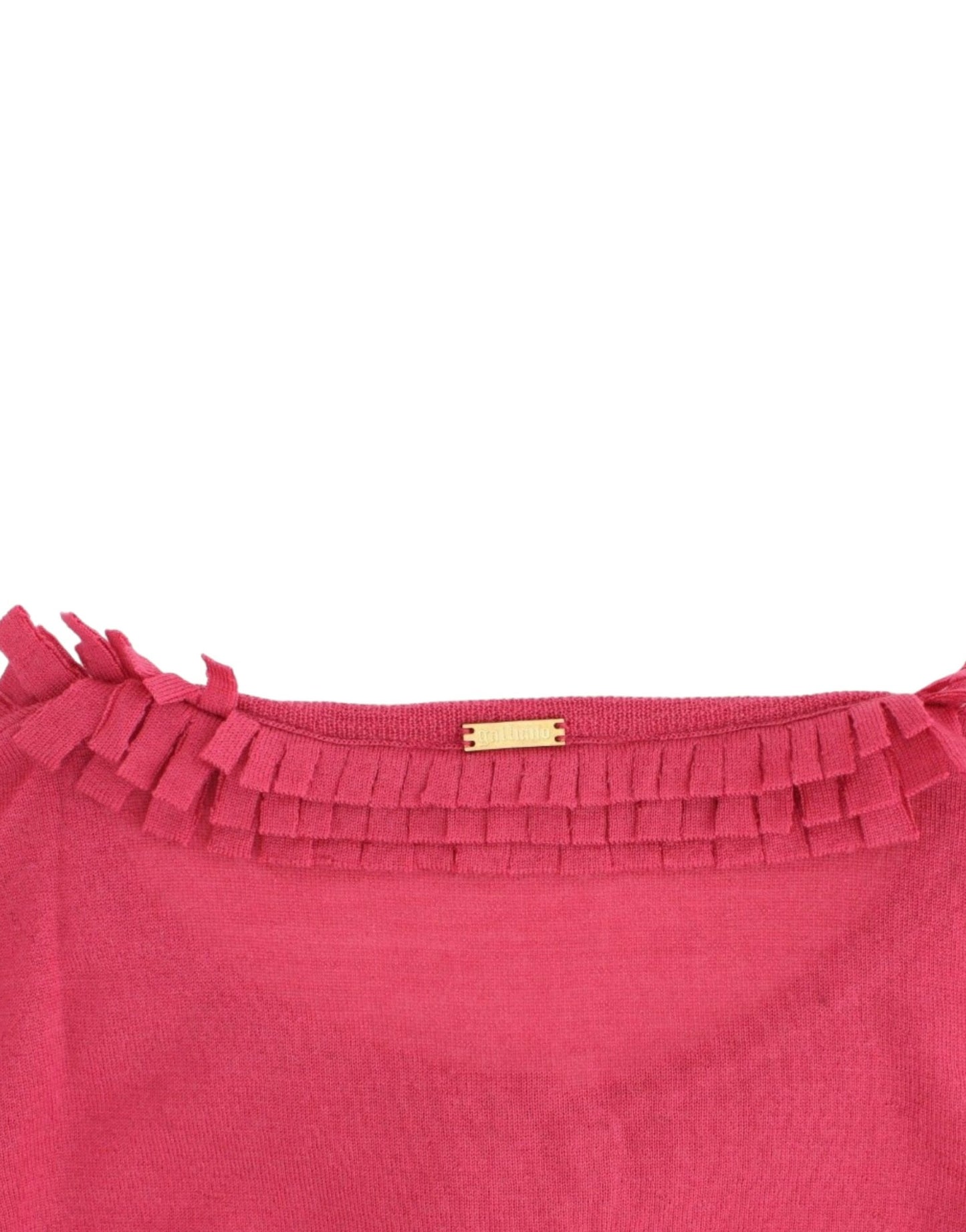 John Galliano pink ruffle wool cardigan