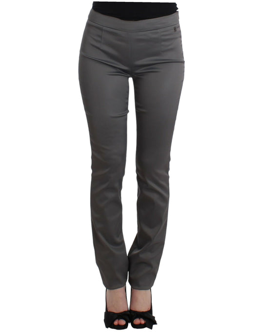 John Galliano Chic grey slim-fit designer trousers