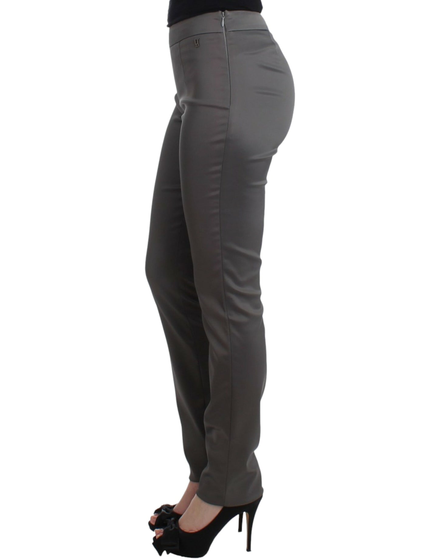 John Galliano Chic grey slim-fit designer trousers