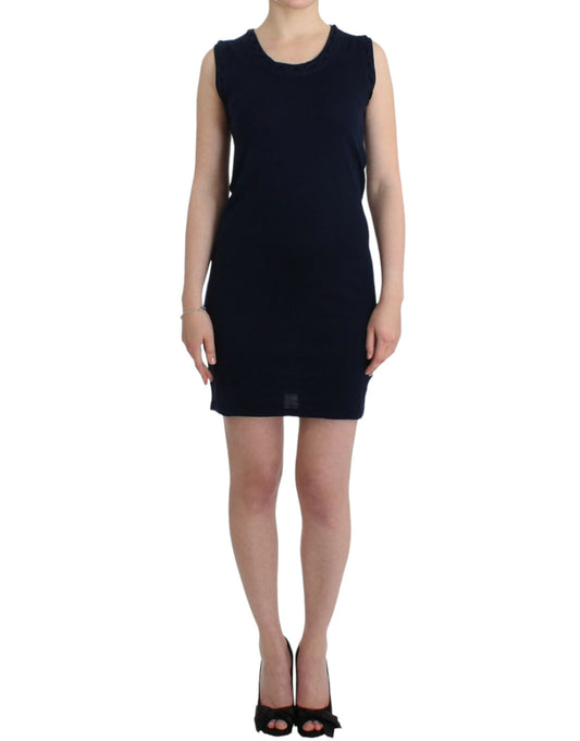 John Galliano Elegant knee-length blue cotton dress