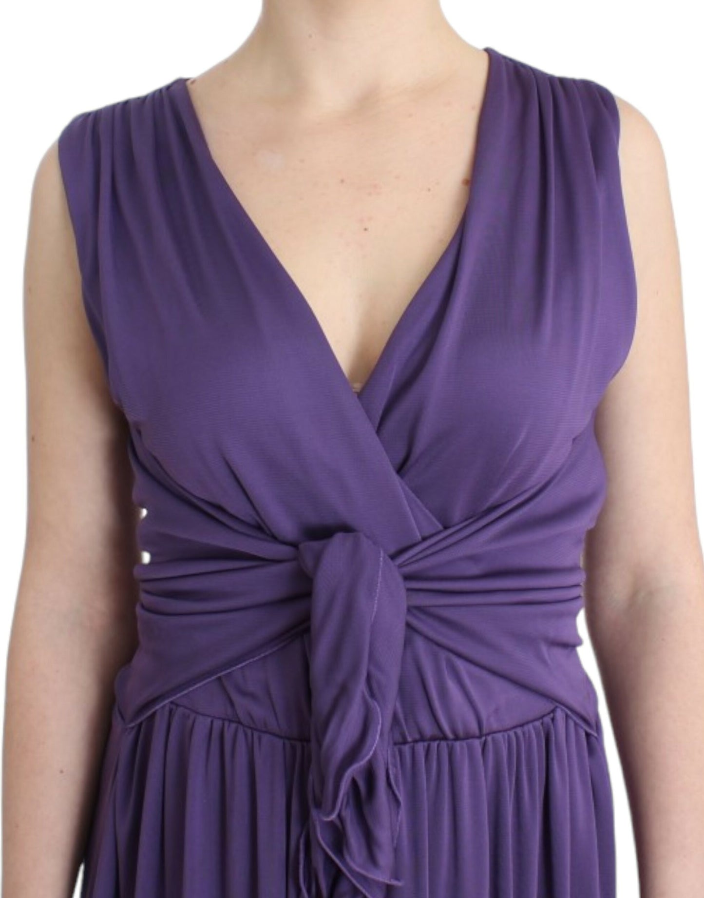 John Galliano Elegant knee-length jersey dress in purple