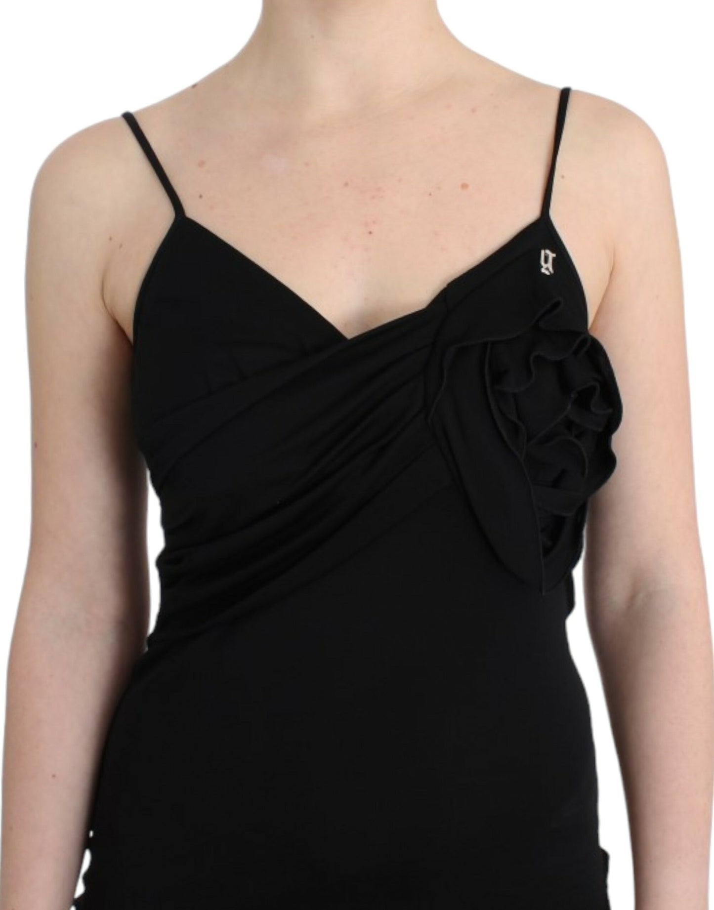 John Galliano Elegant knee-length dress in black jersey