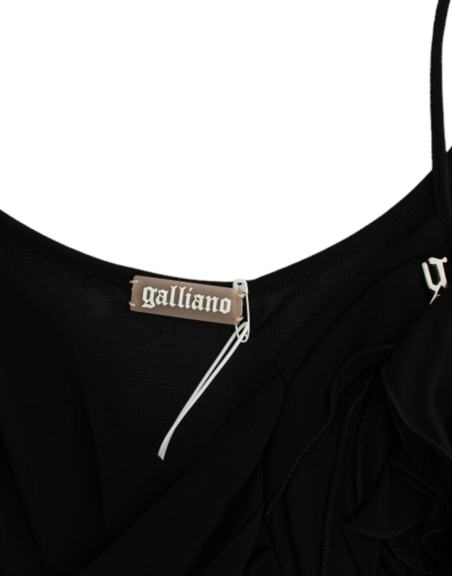 John Galliano Elegant knee-length dress in black jersey