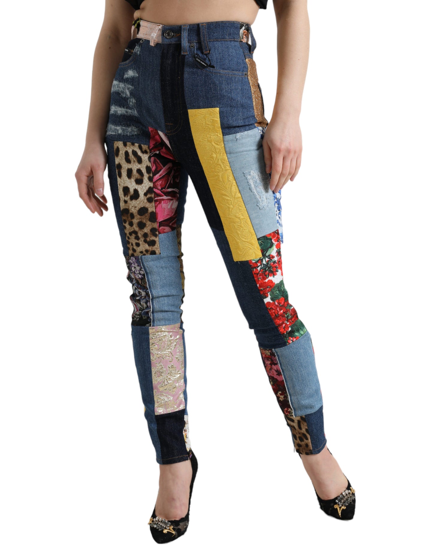 Dolce &amp; Gabbana Vibrant Patchwork Skinny Jeans