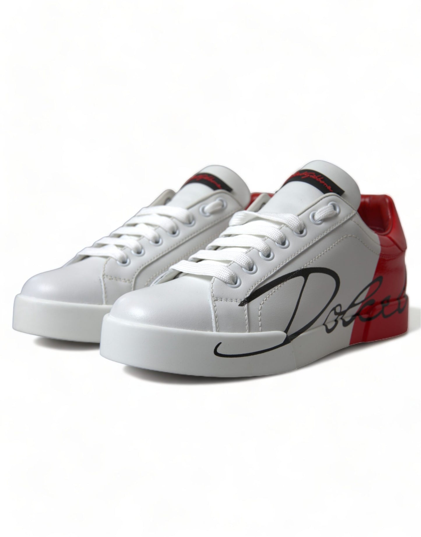 Dolce &amp; Gabbana Elegant Portofino Sneakers in White Leather