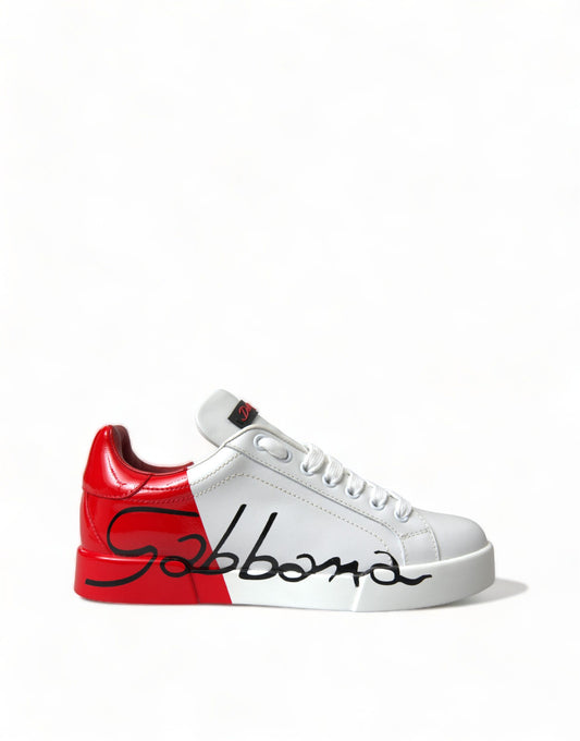 Dolce &amp; Gabbana Elegant Portofino Sneakers in White Leather