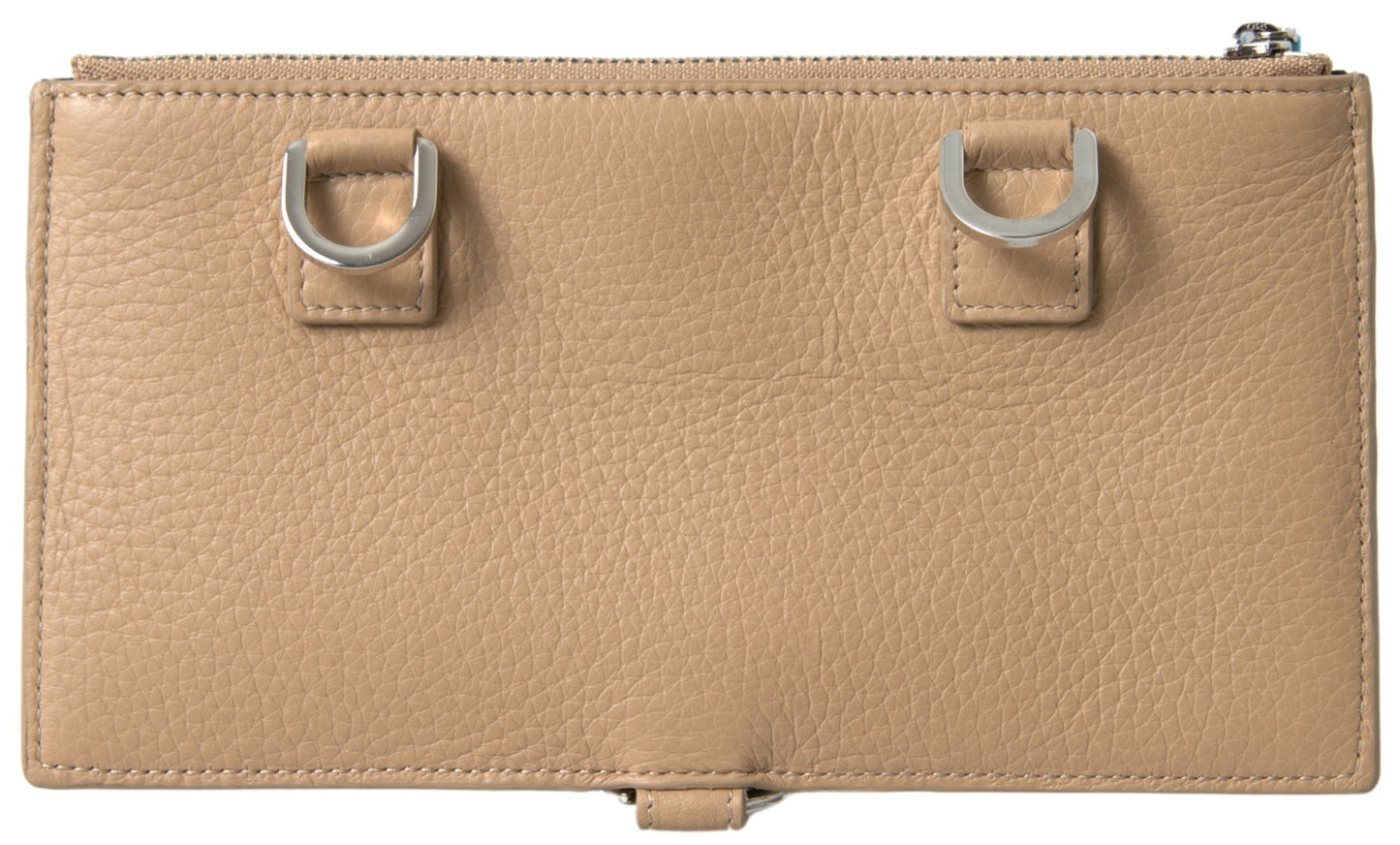 Dolce &amp; Gabbana Elegant beige leather wallet with removable strap