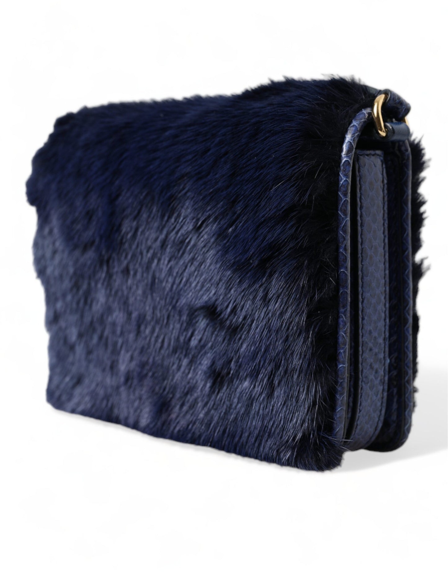 Dolce &amp; Gabbana Exquisite shoulder bag in blue mink fur