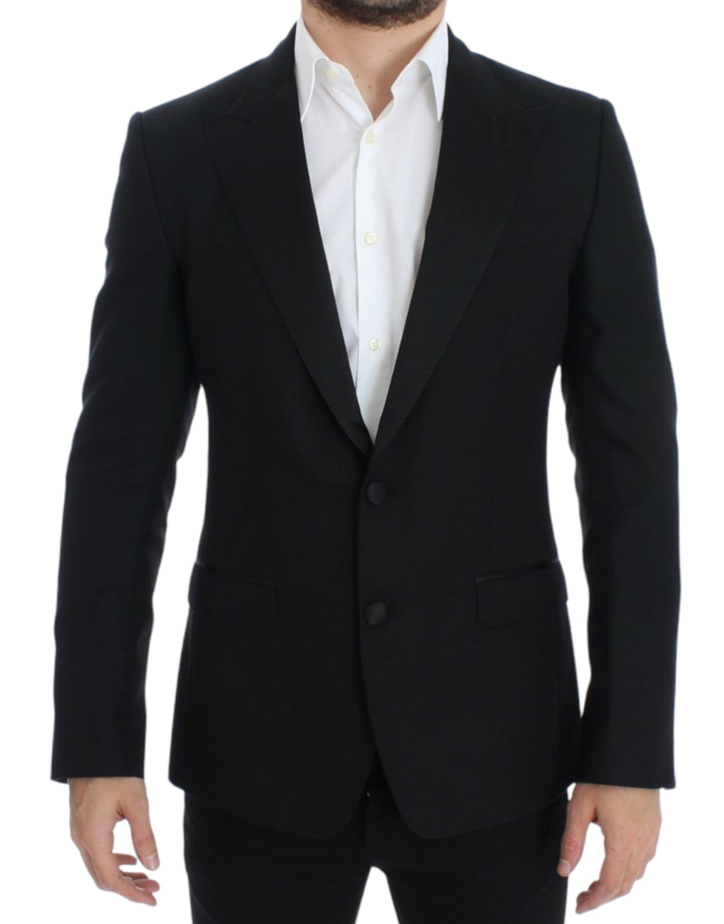 Dolce &amp; Gabbana Elegant black silk blend blazer Sicilia