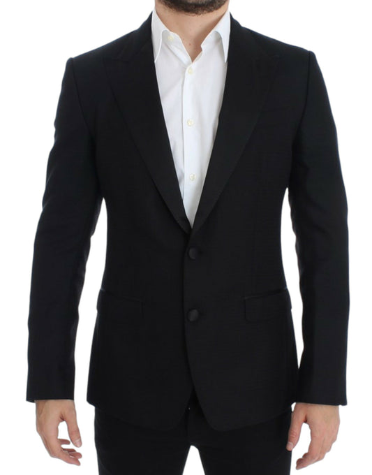 Dolce &amp; Gabbana Elegant black silk blend blazer Sicilia