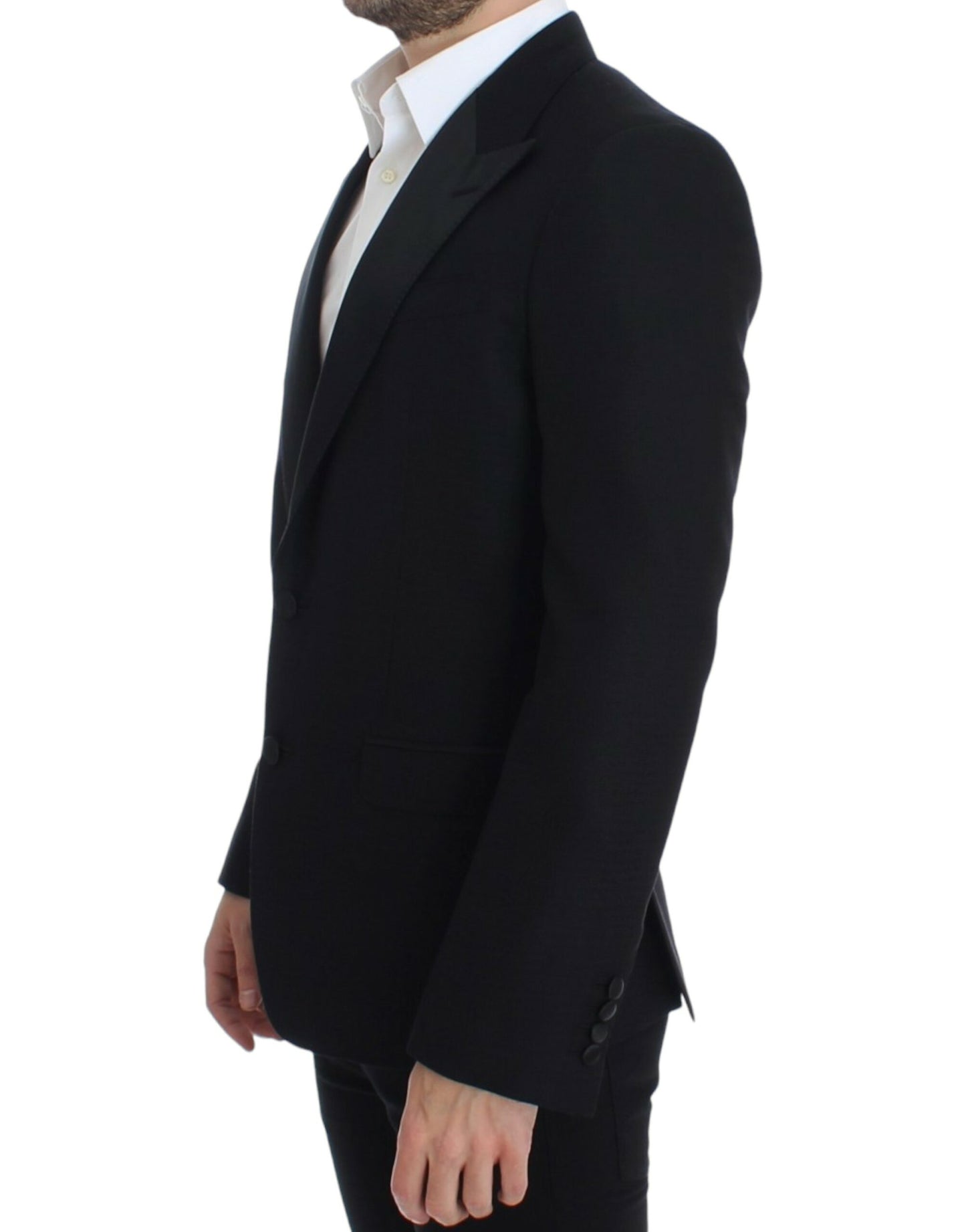 Dolce &amp; Gabbana Elegant black silk blend blazer Sicilia