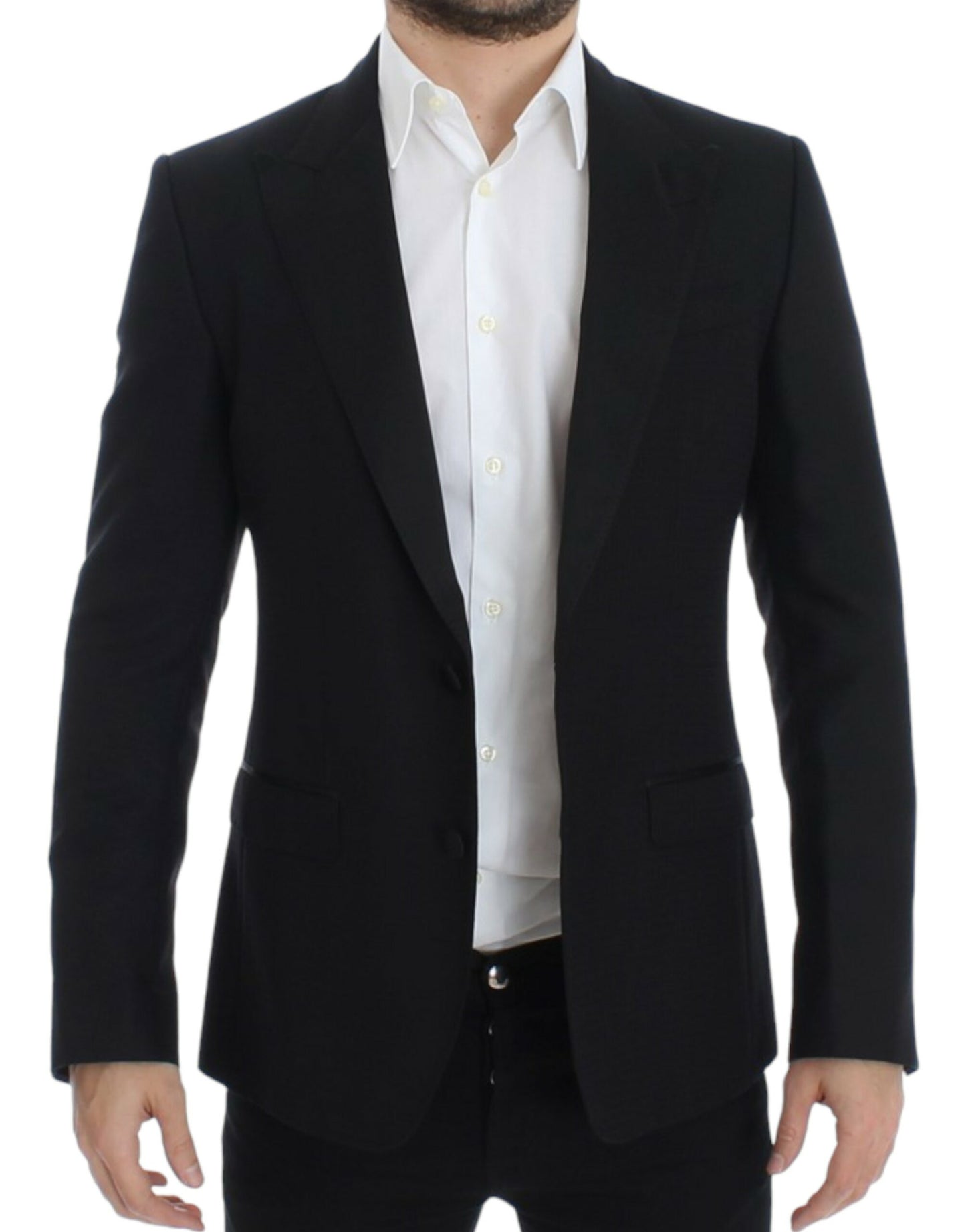 Dolce &amp; Gabbana Elegant black silk blend blazer Sicilia