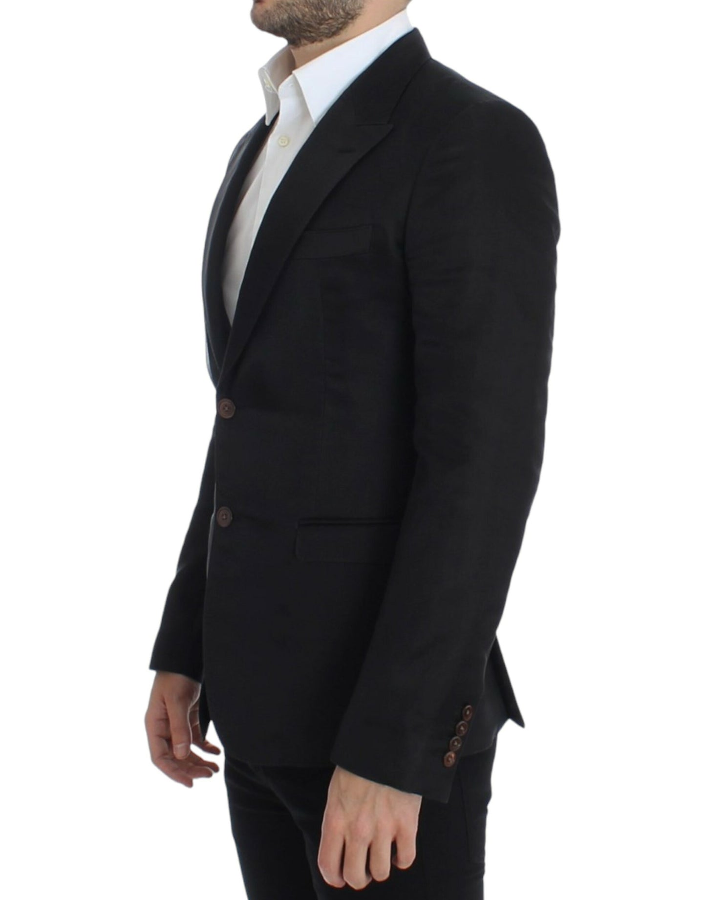 Dolce &amp; Gabbana Elegant black two-button silk blend blazer