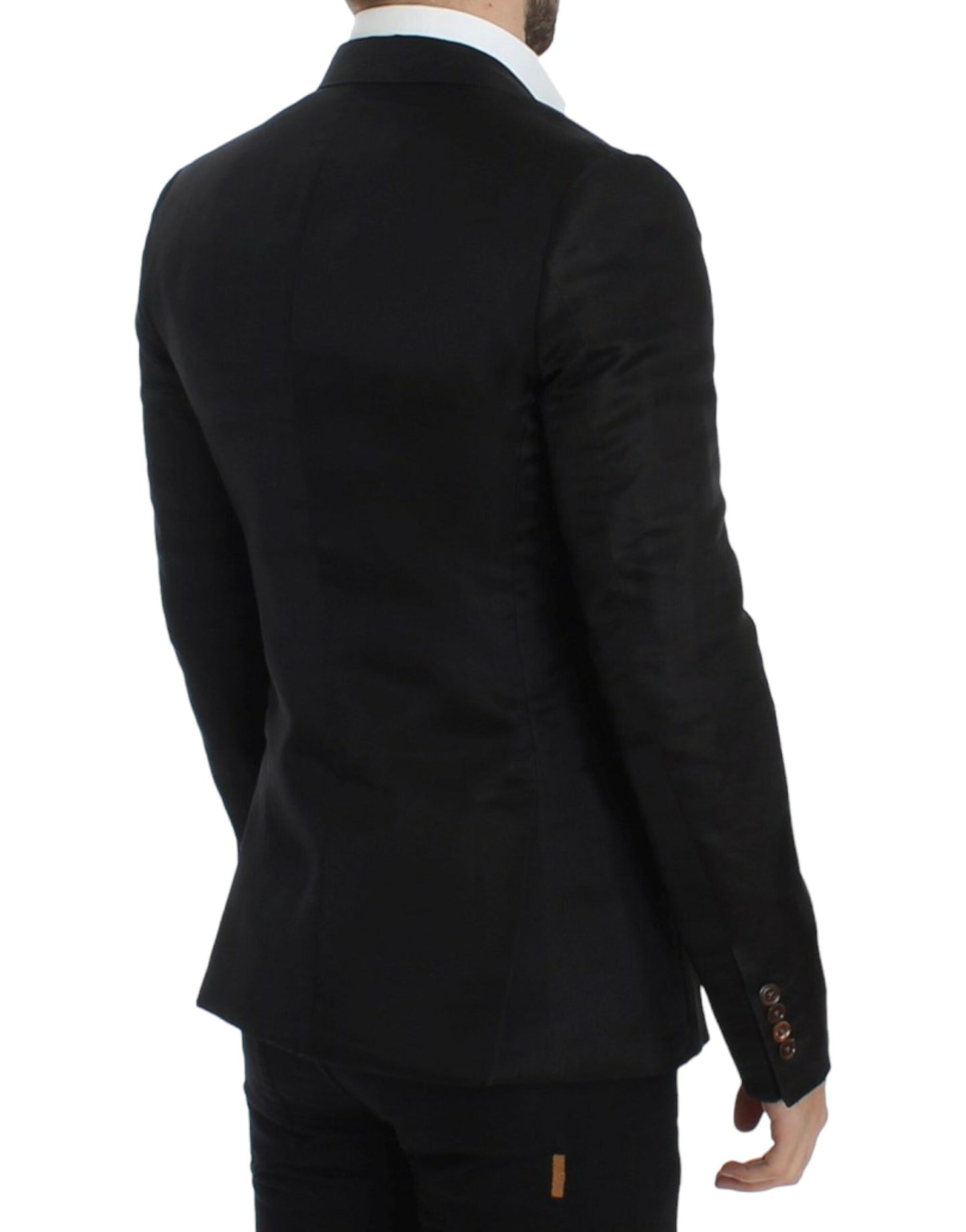 Dolce &amp; Gabbana Elegant black two-button silk blend blazer