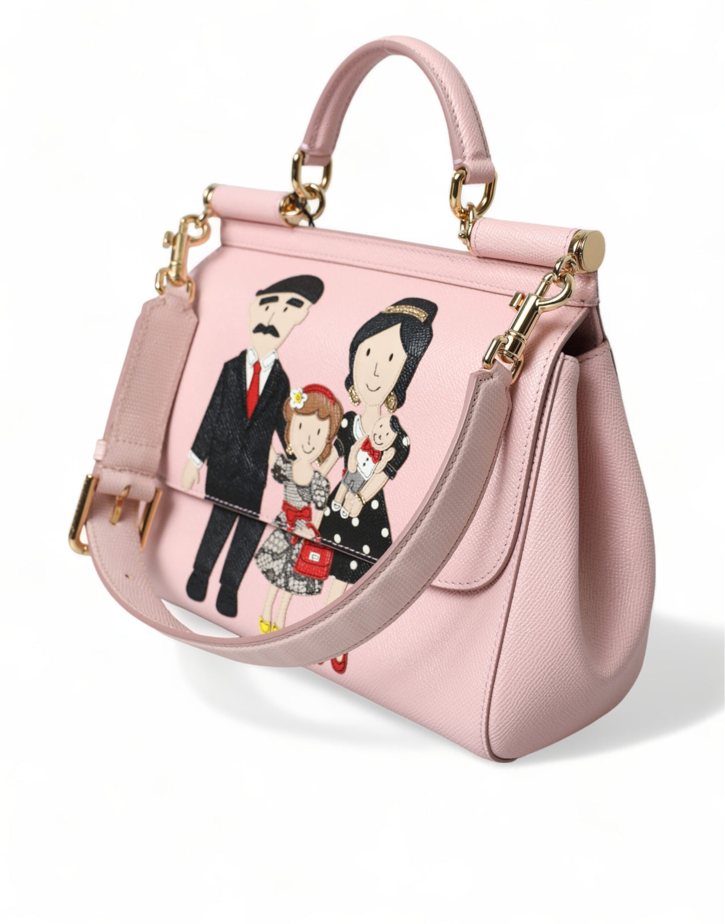 Dolce &amp; Gabbana Chic pink Sicily leather shoulder bag