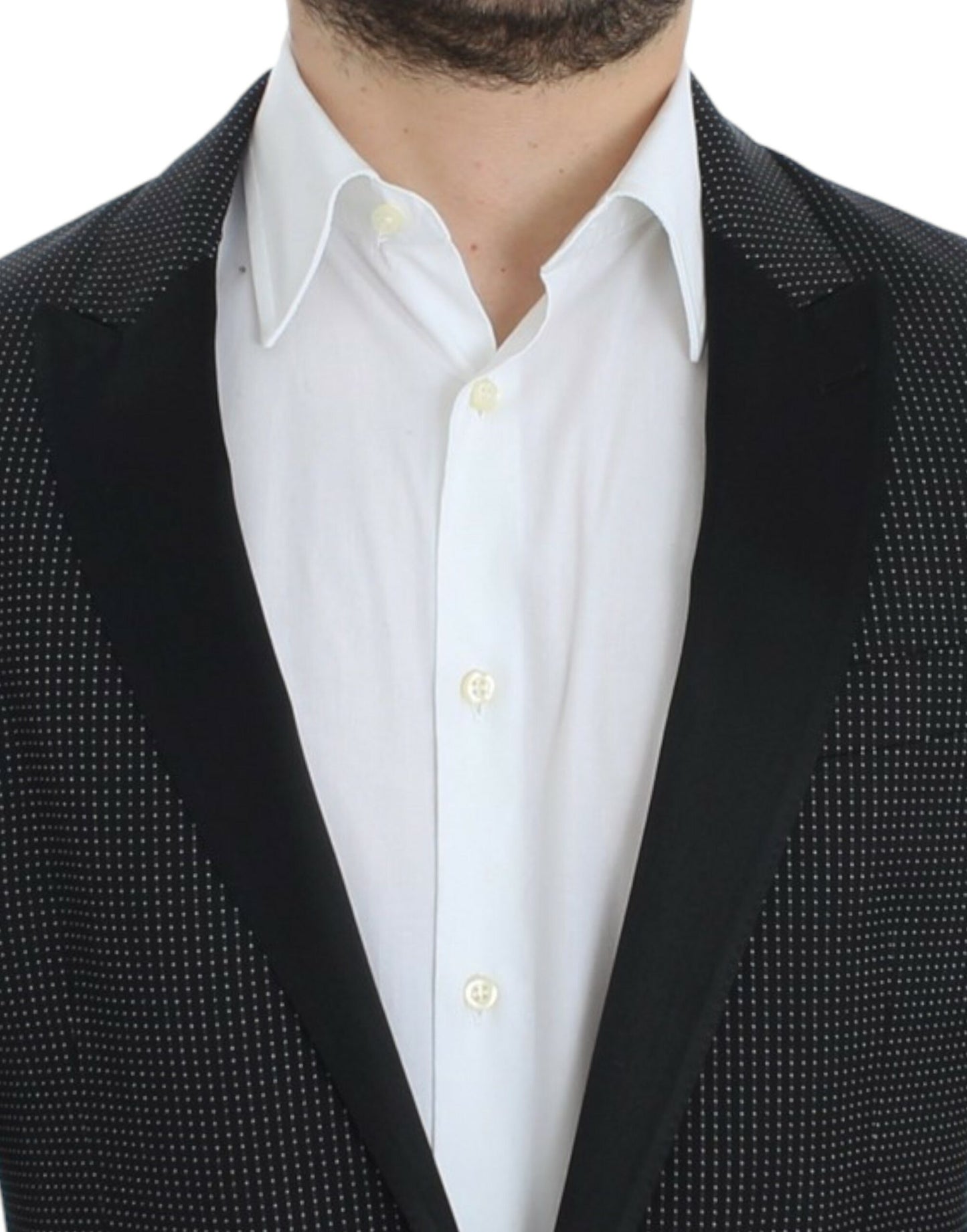 Dolce &amp; Gabbana Elegant black polka dot blazer in slim fit