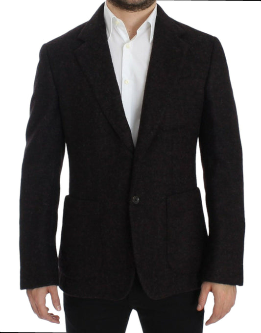 Dolce & Gabbana Bordeaux Alpaga Zwei-Knopf-Blazer Jacke