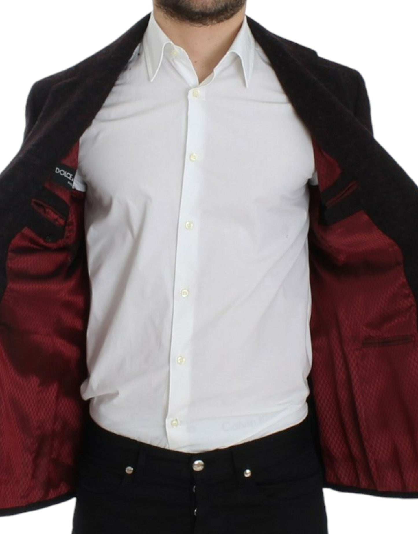 Dolce & Gabbana Bordeaux Alpaga Zwei-Knopf-Blazer Jacke