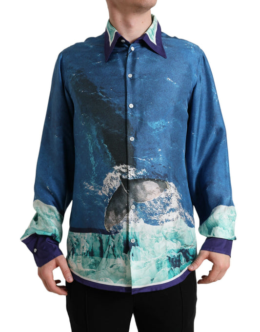 Dolce &amp; Gabbana Elegant silk shirt with sea print