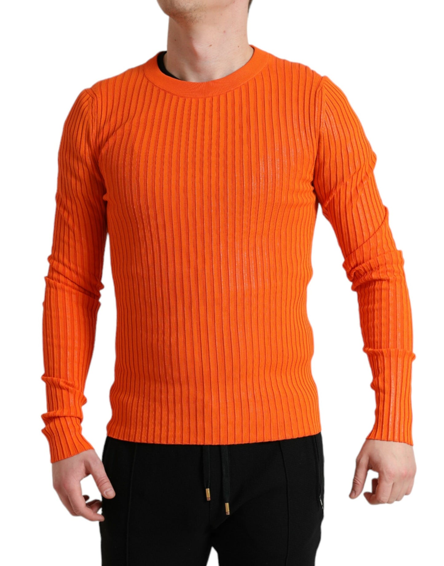 Dolce & Gabbana Sleek Sunset Orange Pullover gestrickt