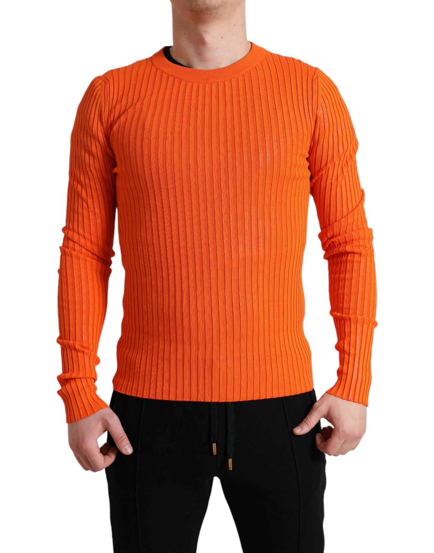 Dolce & Gabbana Sleek Sunset Orange Pullover gestrickt