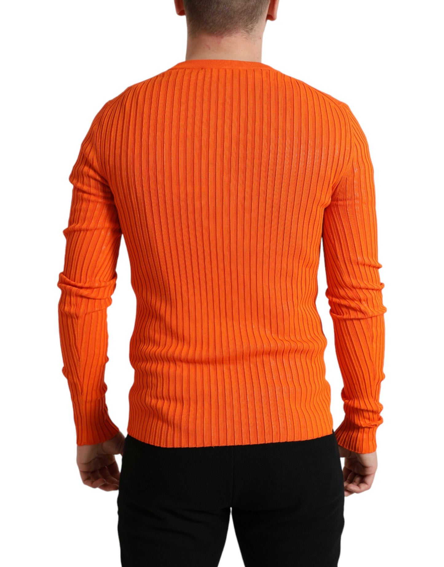 Dolce & Gabbana Sleek Sunset Orange Pullover gestrickt