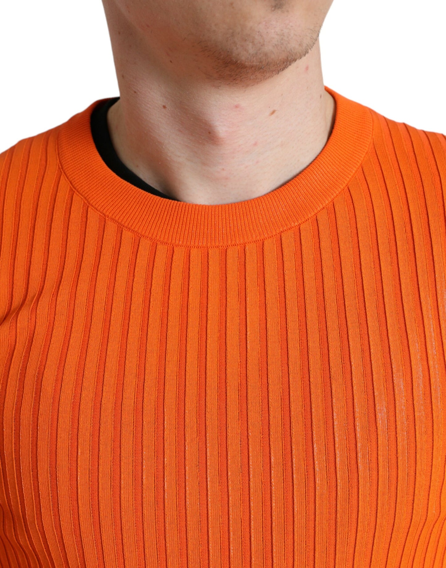 Dolce & Gabbana Sleek Sunset Orange Pullover gestrickt