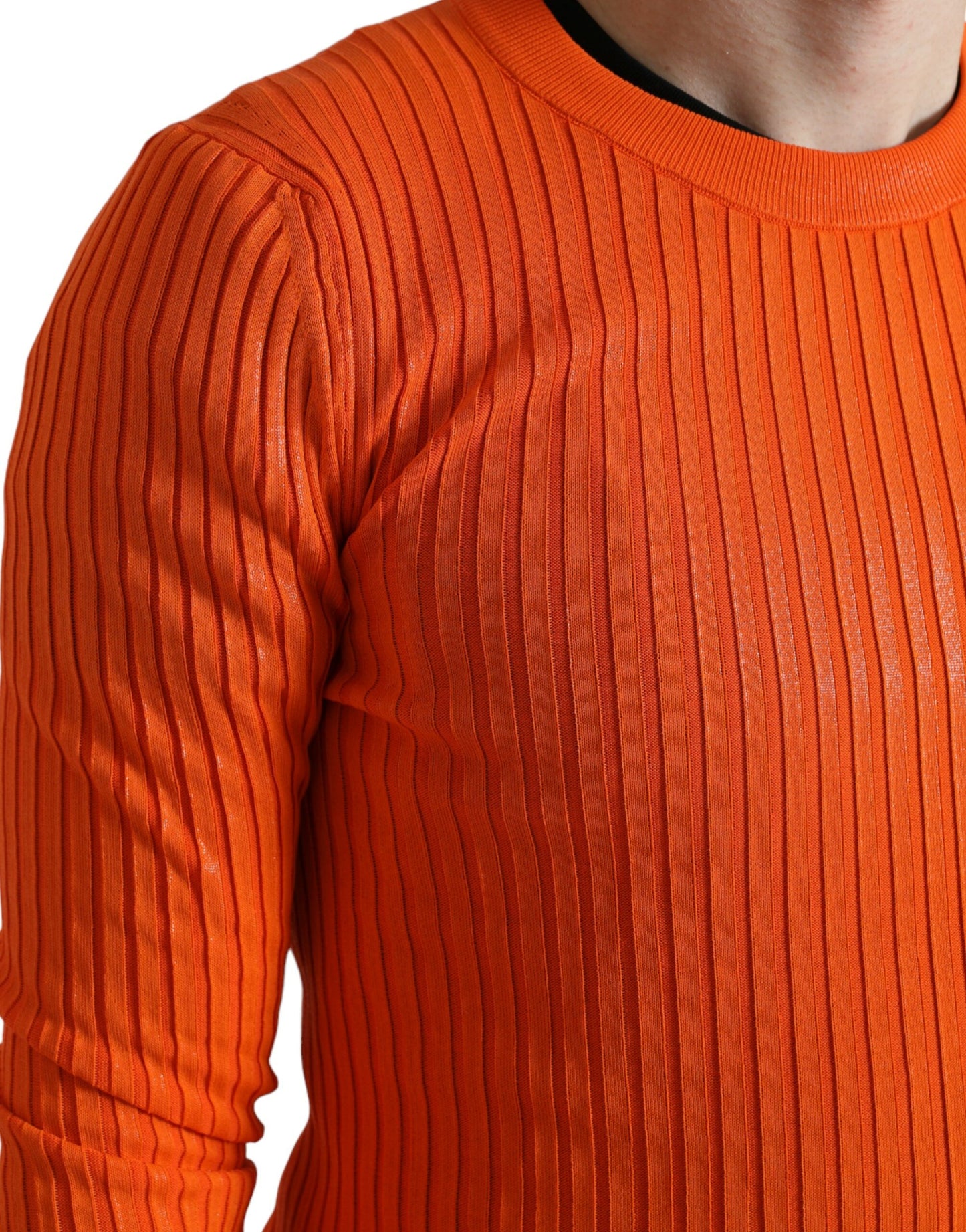 Dolce & Gabbana Sleek Sunset Orange Pullover gestrickt