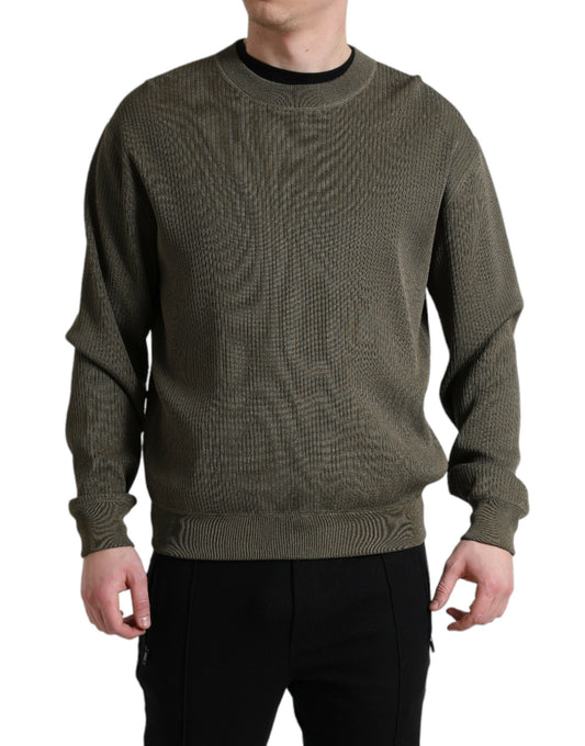 Dolce &amp; Gabbana Elegant green round neck sweater