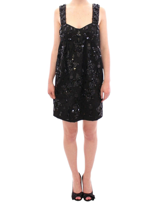 Dolce &amp; Gabbana Elegant sequined floral mini shift dress