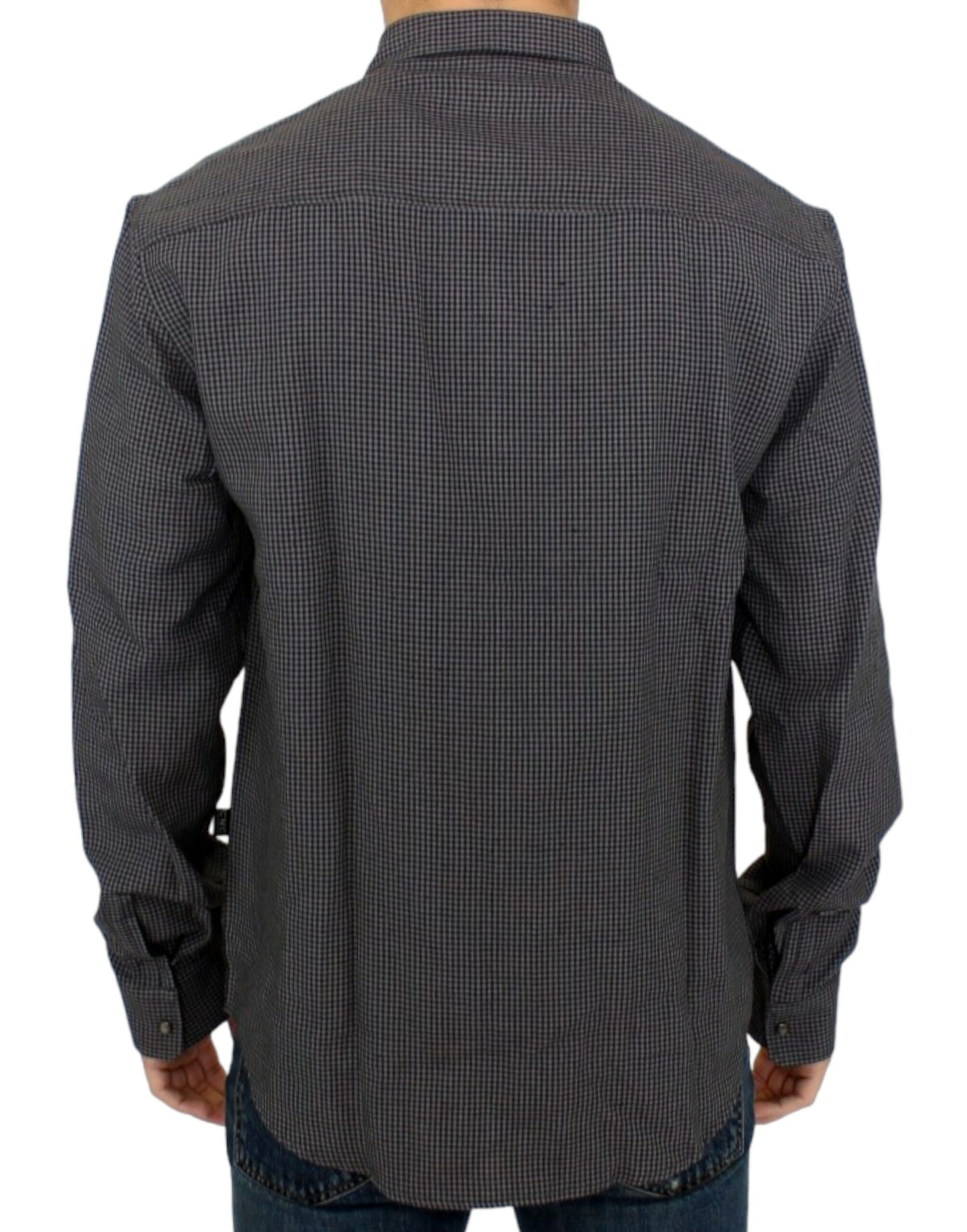 Costume National Chic grey checked linen blend shirt