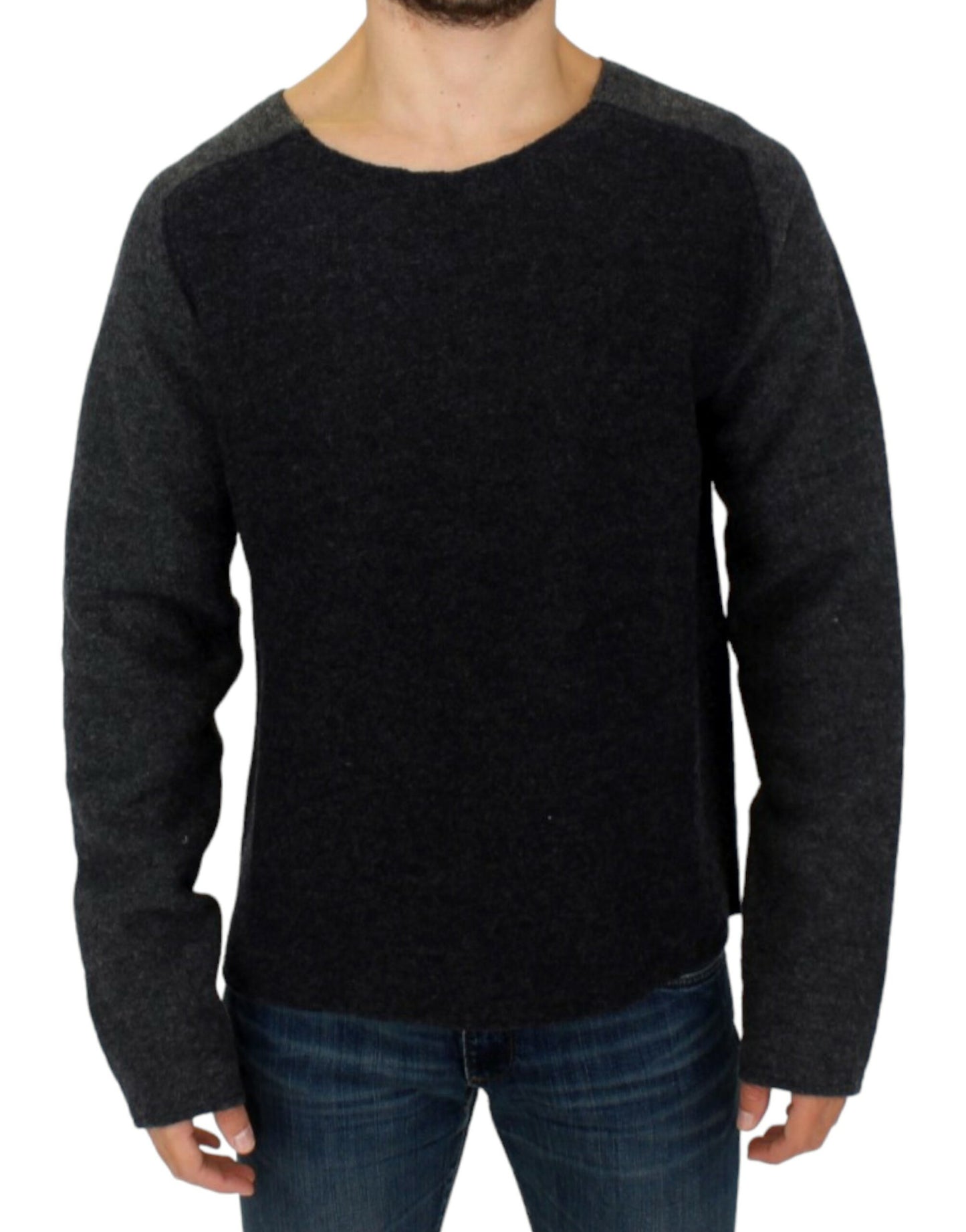 Costume National Chic grey wool round neck sweater