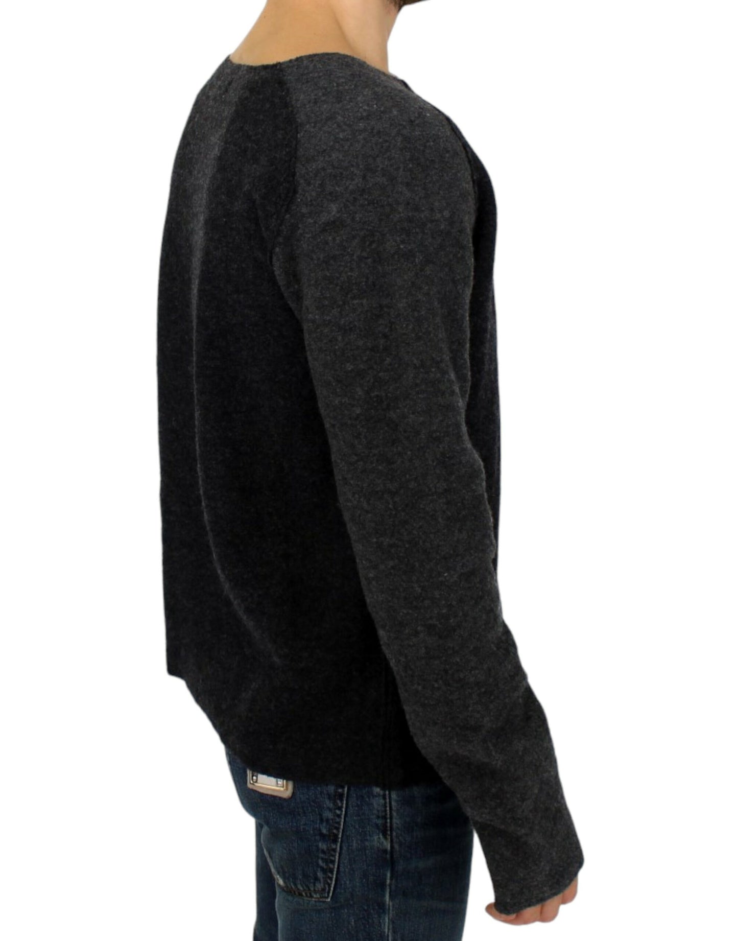 Costume National Chic grey wool round neck sweater