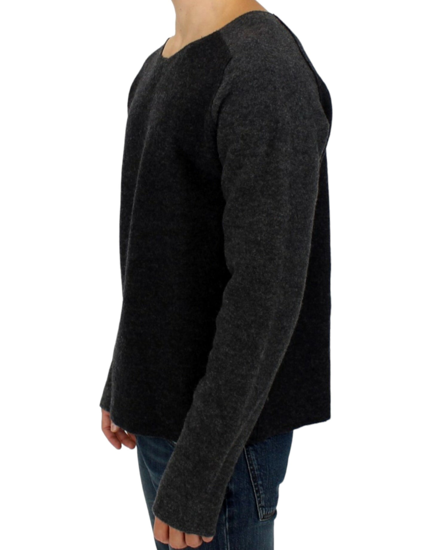 Costume National Chic grey wool round neck sweater