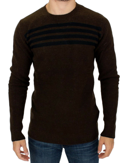 Costume National Elegant Striped Round Neck Sweater