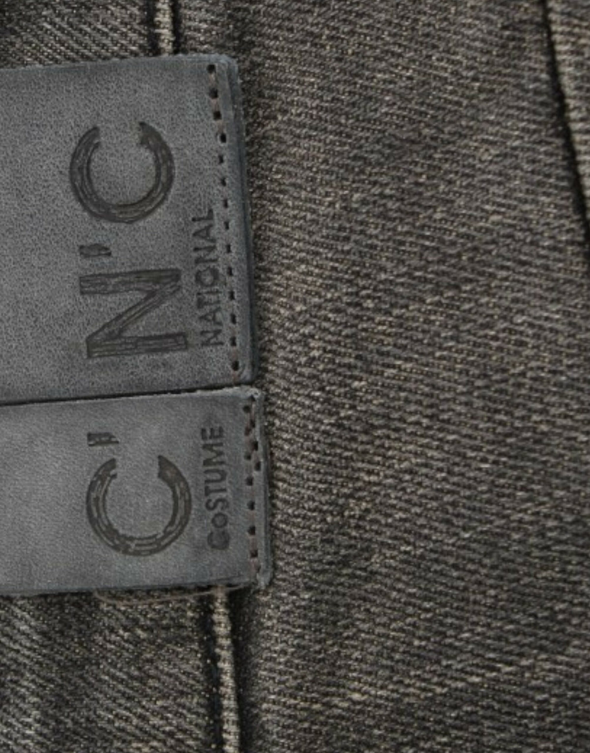 Costume National Smooth Gray Straight Leg Distressed Jeans